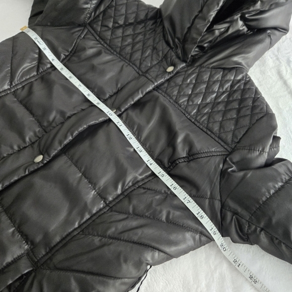 Mossimo Women's Long Black Hooded Puffer‎ Coat Small - Picture 10 of 16